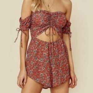 Blue Life “Good times” off the shoulder romper XS